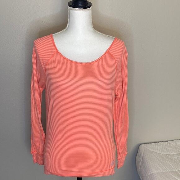 Roadrunner Long Sleeve Thin Runner’s Top Tangerine with Thin stripes Video S - Picture 1 of 11